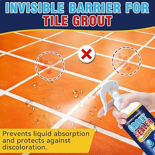 Grout Sealer, Waterproof Granite Sealer Spray, Long Lasting Clear Grout Sealant for Tile Grout, Marble, Granite, Limestone, Indoor & Outdoor
