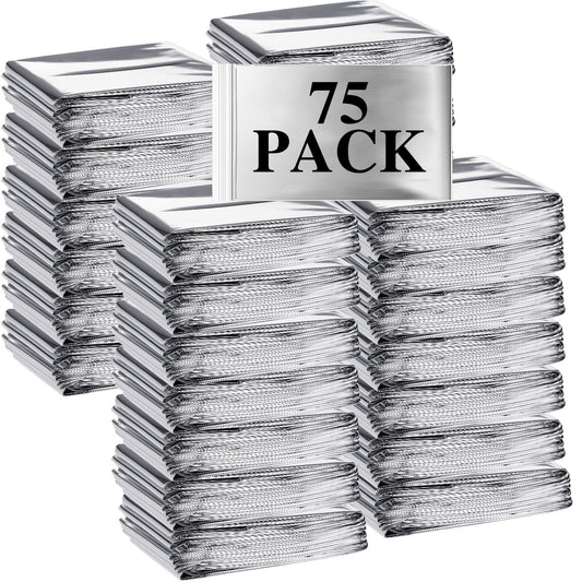 75 Pack Emergency Blankets, Thermal Space for Survival - Image 1