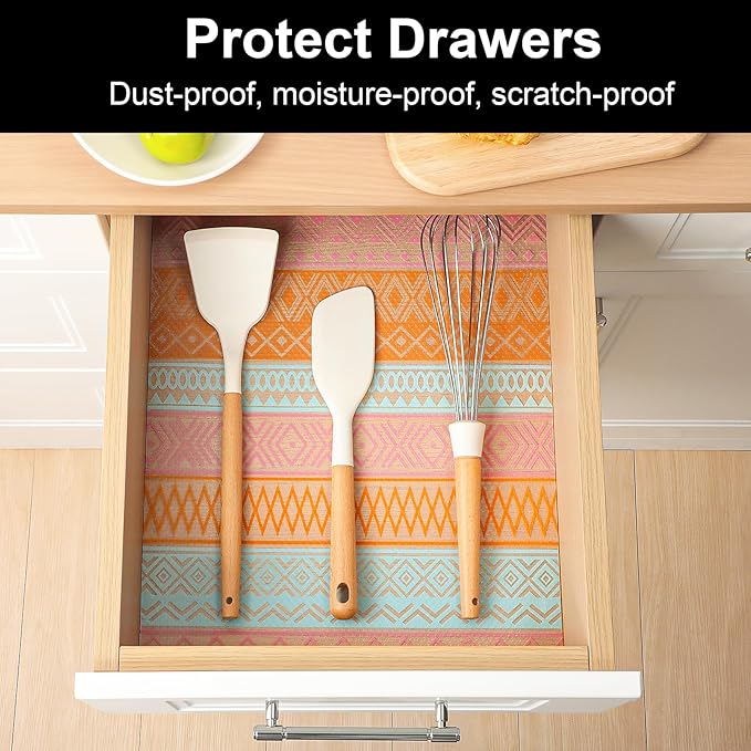 Cooyes Shelf and Drawer Liners for Kitchen Cabinets, Non Adhesive Cabinet Liner, EVA Waterproof Durable Non-Slip Drawer Mats for Shelves, Refrigerator, Storage, Desks（17.5" W x 78.7" L）