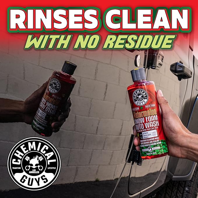 Chemical Guys CWS20864 Watermelon Snow Foam Car Wash Soap (Works with Foam Cannons or Bucket Washes) For Cars, Trucks, Motorcycles, RVs & More, 64 fl oz (Half Gallon) Watermelon Scent