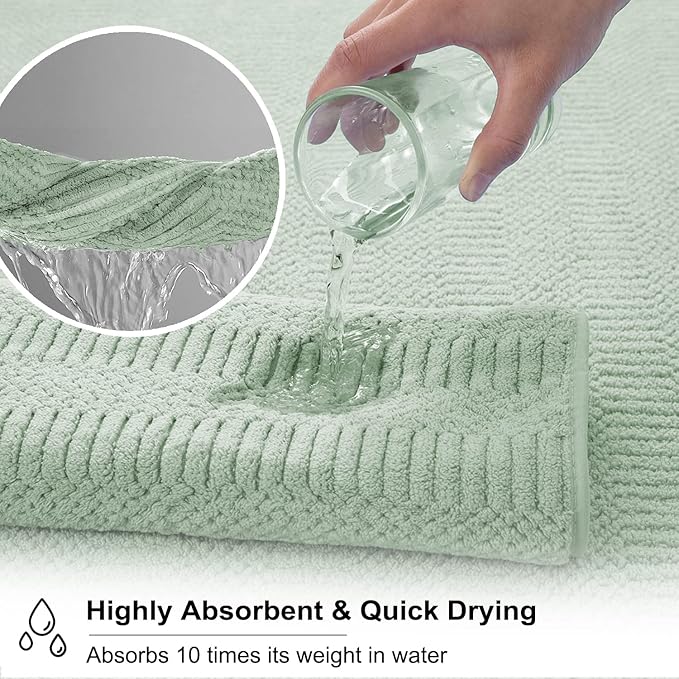 Oliven 4 Pcs Green Large Bath Towel Set 35"x70" Extra Large Bath Sheets Oversized Jumbo Towels for Bathroom 600GSM Soft Highly Absorbent Quick Dry Beach Chair Towel Woven Towels for Hotel and Spa