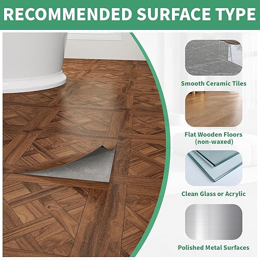 Peel and Stick Floor Tile 10-Pcs Cover 10 Sq.Ft, Vinyl Flooring Tiles 12” x 12” Matte Self Adhesive Flooring Stickers Waterproof Removable for Renter, Bathroom Living Room, Dark Brown