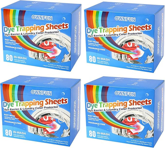 OWNFUN Color Catchers Sheet for Laundry Color Absorber Sheets Allow Mixed Washes Color Catcher Sheets for Clothes Quilts Washing Fragrance Free Color Grabbers Laundry Sheet