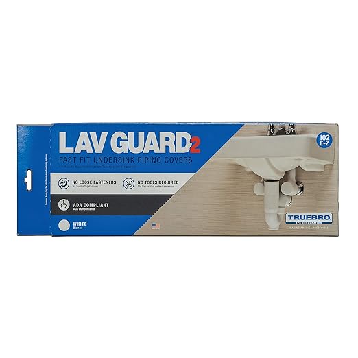 Truebro 82193 Lav Guard 2 100 Series Undersink Molded Vinyl Tubular P-Trap Piping Cover and 2 Angle Valve and Supply Covers (102 E-Z), China White