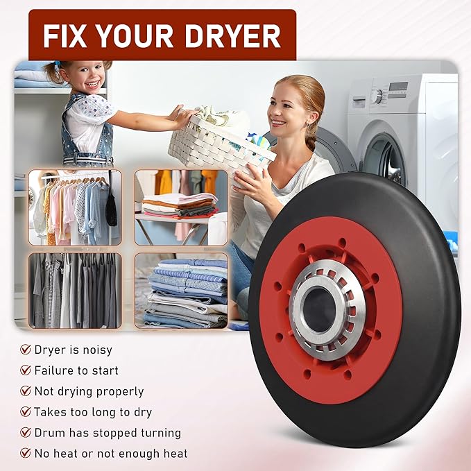 [Upgraded 5-Wheel] 4392067 Dryer Repair Kit & W10837240 Dryer Idler Pulley Kit - for Whirlpool Cabrio Duet, Kenmore,May.g Bravos XL Dryers - with WPW10314173 Drum Roller,Dryer Belt,Idler Pulley