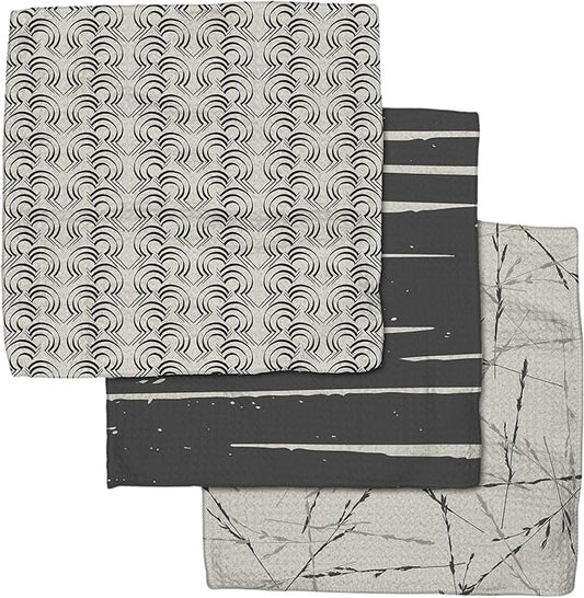 GEOMETRY Kitchen Dish Cloths - Quick Dry Dishcloths for Kitchen - Premium Dish Rags with Geoweave - 3-Pack Set Night Reeds