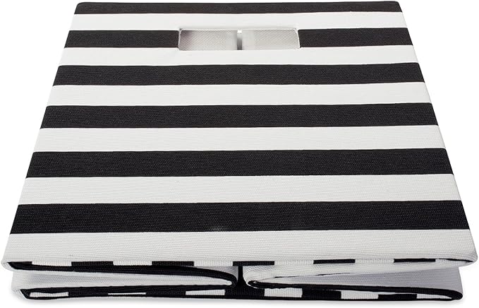 DII Polyester Cube Storage Collection Hard Sided Collapsible, 11x11x11", Black
