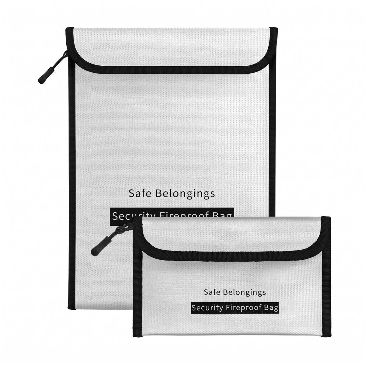 2 Size Fireproof Waterproof Document Money Bag, Important File - Image 1