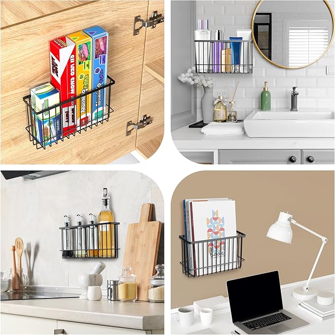 NiHome Cabinet Door Lid Organizer 2-Pack, Cabinet Organizers and Storage, Compact Design for Space Optimization-Over the Cabinet Door Organizer for Diverse Storage Solution