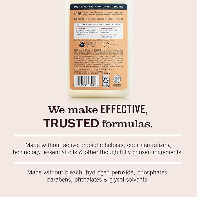 Mrs. MEYER'S CLEAN DAY Pet Stain & Odor Fighter, Orange Blossom Scent, 16oz