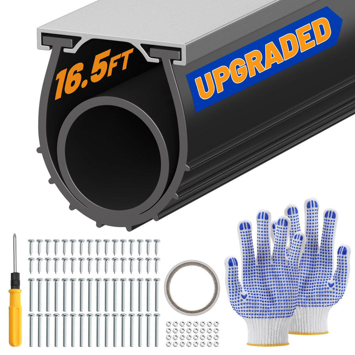 Garage Door Bottom Seal, 16.5FT Heavy-Duty Garage Door | Home Repair - Image 1