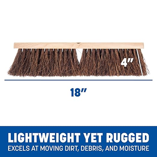 SPARTA Flo-Pac Palmyra Floor Sweep, Heavy Sweep for Cleaning, 18 Inches, Brown