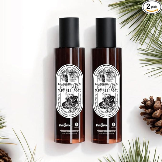 FurGone by Seedshub Pet Hair Repelling Spray, Odor Neutralizer | Anti-Static Wrinkle Release Pet-Friendly Botanical Sprays for Clothing and More, Pine Nut Scent, Up to 2800 Sprays, 6.76oz (2 Pack)