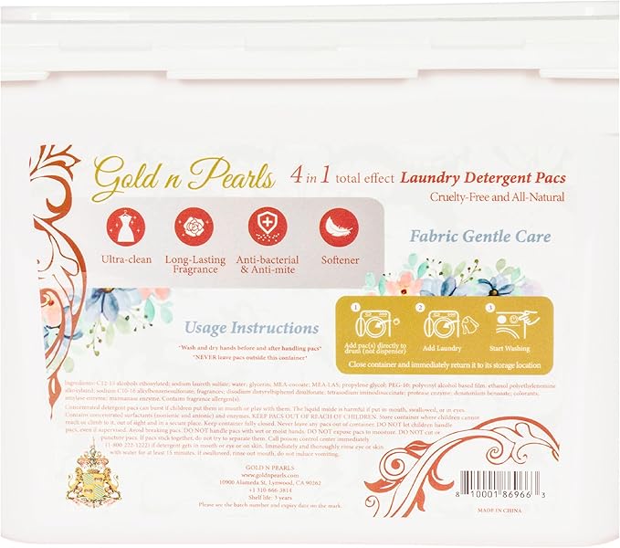 4-in-1 Laundry Pods, Cherry Velvet Scent - Stain Remover, Fabric Softener, Fresh Scent & Deep Clean, 52 Count