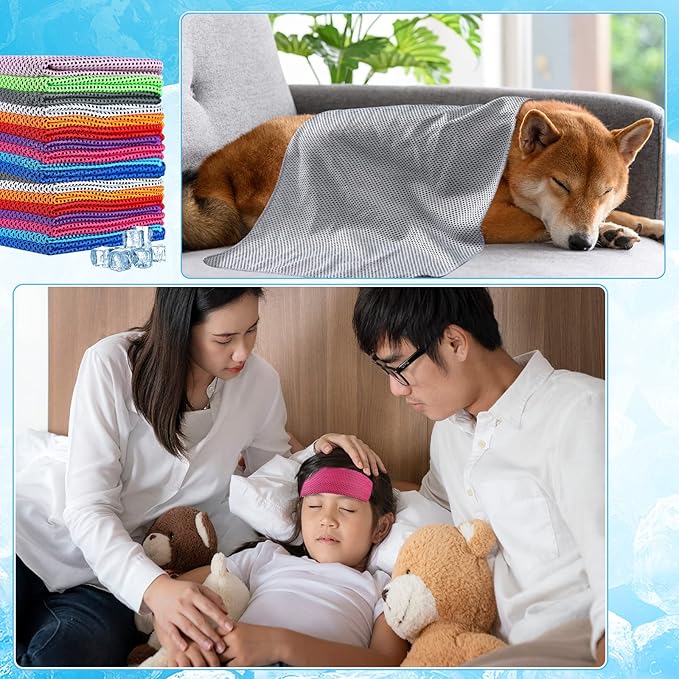 Maitys 300 Pcs Cooling Towel for Hot Weather, 32 x 12 Inch Microfiber Ice Sweat Towel for Neck and Face Breathable Sport Rags for Athletes Gym Yoga Workout