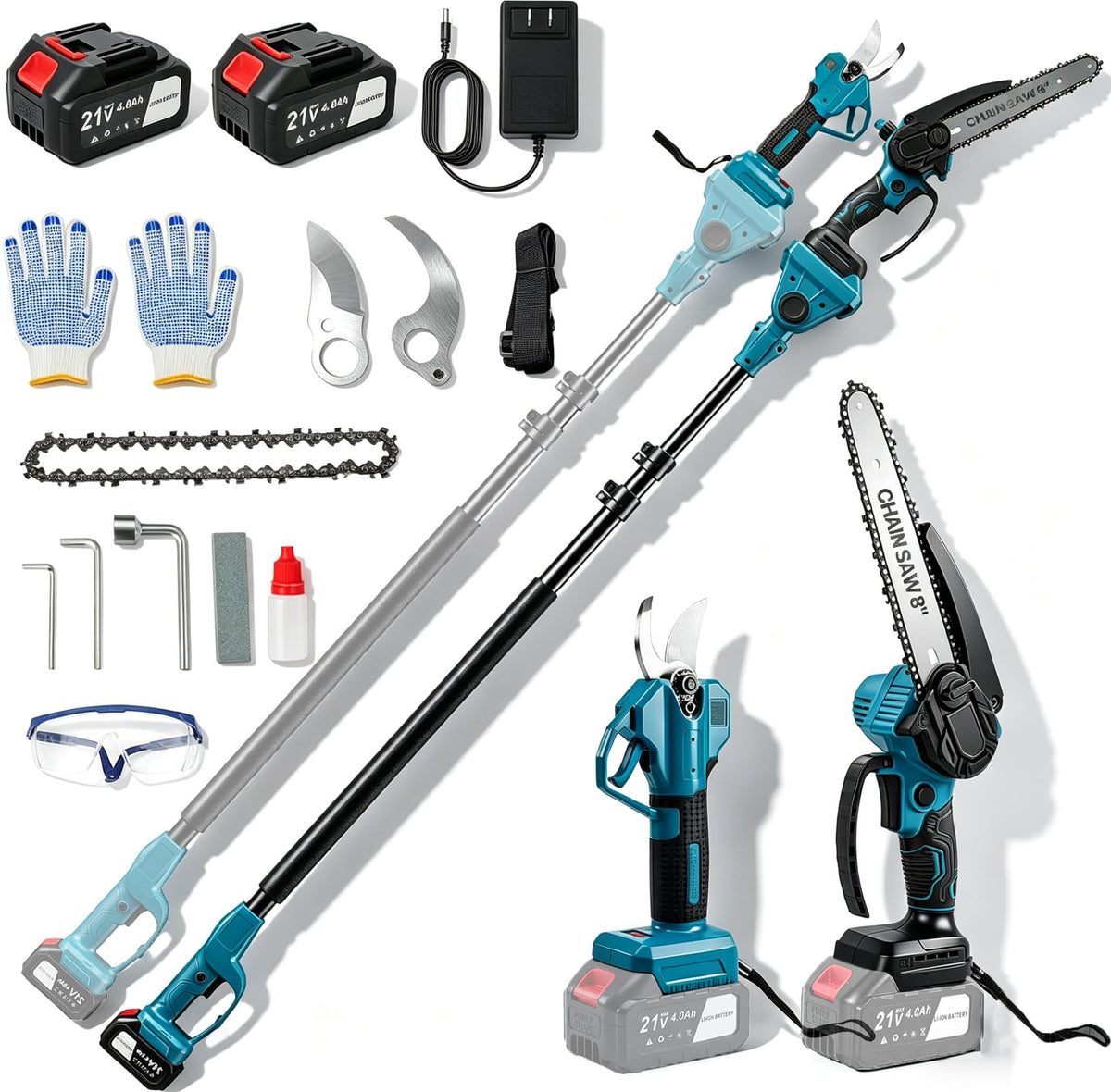 4 in-1 Brushless Cordless Pole Saw & Pruning Shears Max - Image 1