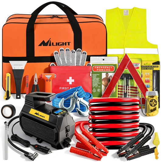 Nilight Car Emergency Kit with Jumper Cable, First Aid Kit - Image 1