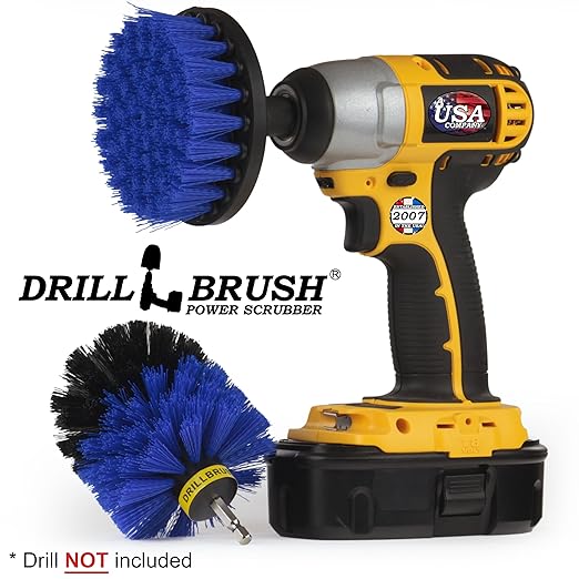 Marine Cleaning Brush Set - Boat Scrubbing Accessories - Aquatic Cleaning Brushes - Hull Cleaner Brush Tool Kit - Spinning Drill Powered Scrubbing Kit - Barnacles Blasting Brushes - Tank Cleaner