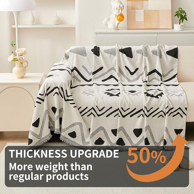 HAOMAIJIA Non Slip Couch Cover Sofa Covers for 3 Cushion Couch Washable sectional Couch Covers for Dogs pet Furniture Protector Couch Cover Blanket for Living Room (My-Black, 71"x118")
