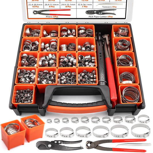 560PCS Single Ear Hose Clamp Kit w/Crimping Pliers | Hand Tools - Image 1