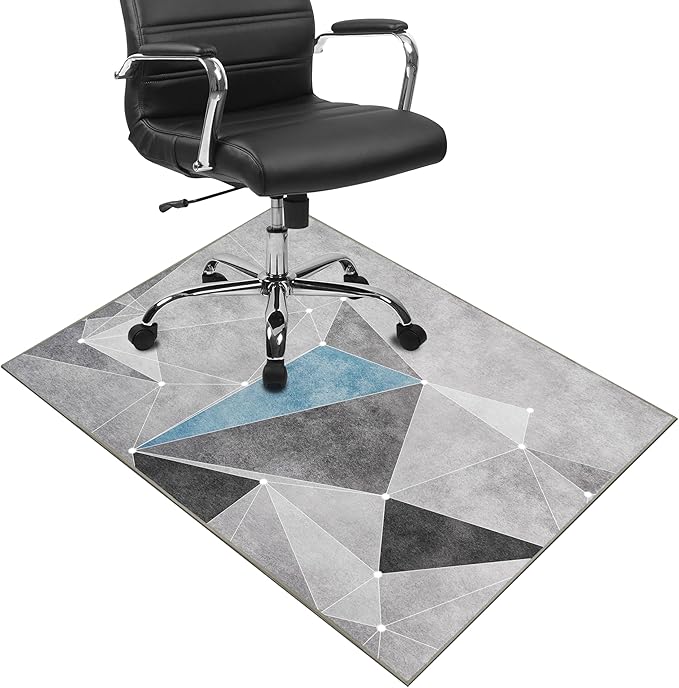 Office Chair Mat for Hardwood Floor,36"*48" Highly Premium Quality Protector Floor Mat,Desk Chair Mat - 2.15lbs Anti-Slip Chair Rug Mat for Office Home Laminate Floor Black Blue