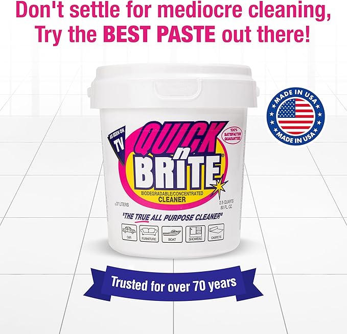 Quick 'n Brite All Purpose Cleaning Paste - Pet-Safe Miracle Cleaner for Tough Stains