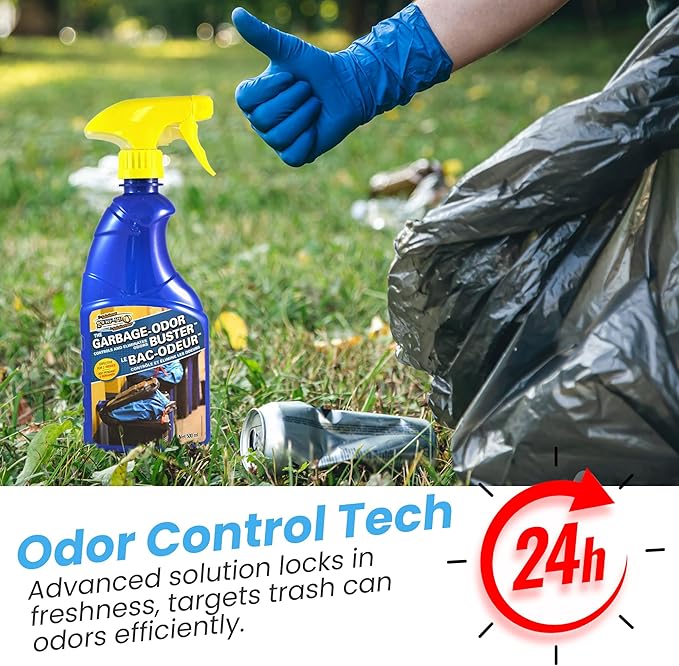 Surf-Pro Outdoor Trash Can Odor Eliminator Spray, 500ml (16.9 oz), Long-Lasting Fresh Scent Deodorizer for Garbage, Compost & Pet Waste Bins