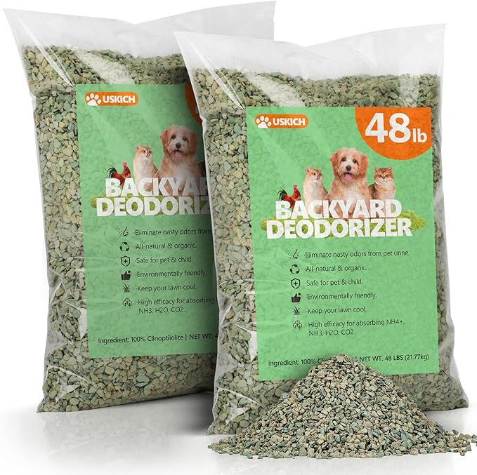 USKICH Backyard Deodorizer,48 lbs Yard Odor Eliminator,Eliminates Stool & Urine Odor on Potty Patches,Artificial Turf,Grass,Lawns,Patios,Concrete&Playgrounds-Cat Litter Box Odor Eliminator&Freshener