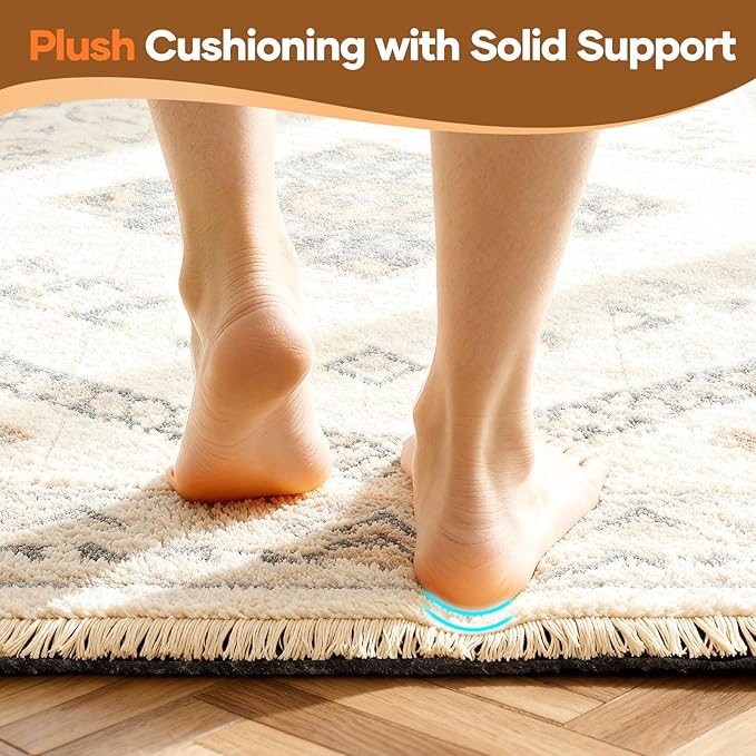 Veken Non Slip Cushioned Runner Rug Pad Gripper 2 x 8 Ft, Felt and Silicone Backing, 1/8 inch Thick Carpet Liner for Hardwood Floors and Finishes, Under Area Rugs Anti Skid Mat, Keep Rugs in Place