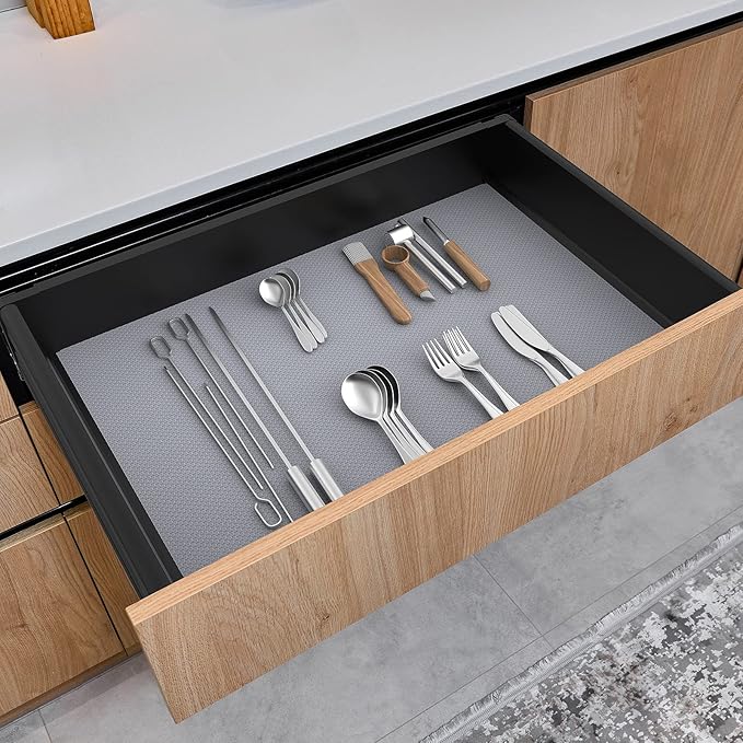 Shelf Liners for Kitchen Cabinet Refrigerator Liners Waterproof Kitchen Cupboard Liner Drawer Mats EVA Material Non Adhesive Fridge Mats for Shelves Clear 17.5 x 78.7 Inches