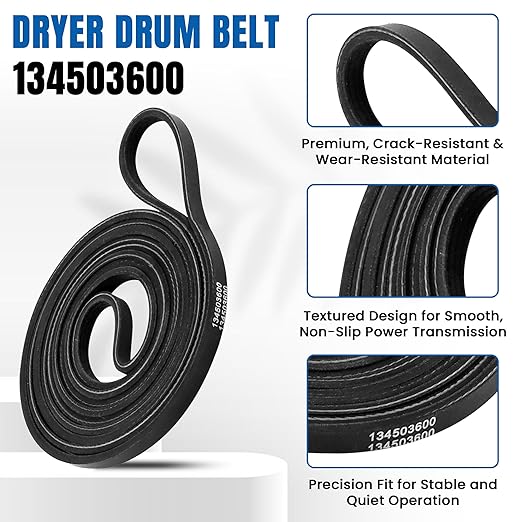 Upgraded 134503600 Dryer Belt & 5303281153 Dryer Drum Bearing Kit Compatible with Frigidai.re Ken.More Dryers Replaces AP2142648 PS1148434 PS459829 134163400 - by AMI PARTS