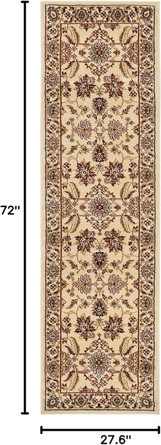 SAFAVIEH Lyndhurst Collection Runner Rug - 2'3" x 6', Ivory & Ivory, Traditional Oriental Design, Non-Shedding & Easy Care, Ideal for High Traffic Areas in Living Room, Bedroom (LNH216A)
