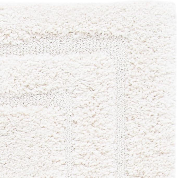 SAFAVIEH Florida Shag Collection Runner Rug - 2'3" x 7', Creme & Creme, Border Design, Non-Shedding & Easy Care, 1.2-inch Thick Ideal for High Traffic Areas in Living Room, Bedroom (SG454-1111)