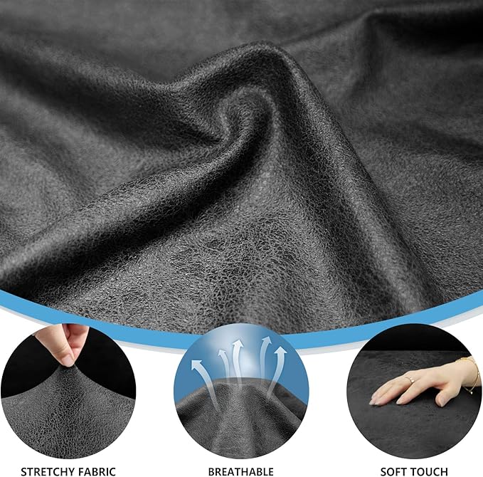 Chair Covers 4-Pieces Recliner Chair Covers 1 Seater Cover for Recliner Chair Leather Look Recliner Slipcovers with Pockets Spandex Fabric Furniture Covers(Recliner, Dark Grey)