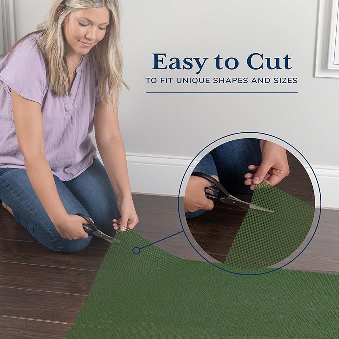 Veken Runner Rug Pad Gripper for Hardwood Floors, Non Slip 2x6 Ft Dark Green Rug Pads for Area Rugs, Thick Rug Grippers for Tile Floors, Under Carpet Anti Skid Mat, Keep Your Rugs Safe and in Place