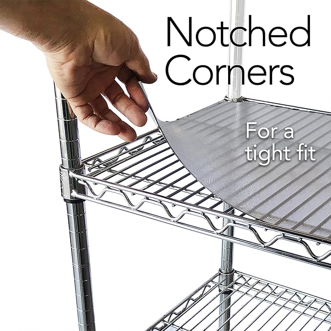 RESILIA Shelf Liner Set for Wire Shelving Rack – 5 Pack, 16 Inch Long x 36 Inch Wide, Clear Plastic Vinyl Covers for Kitchen, Pantry, & Garage Racks, Made in The USA
