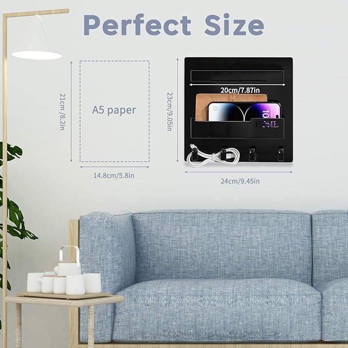 Bedside Shelf for Dorm Bed & Small Spaces - No Drill Floating Wall Organizer, Wall Mounted Bed Shelf Storage, Dorm Room Essentials for Girls, Cute Storage Decor for Bunk Bed, Small Room