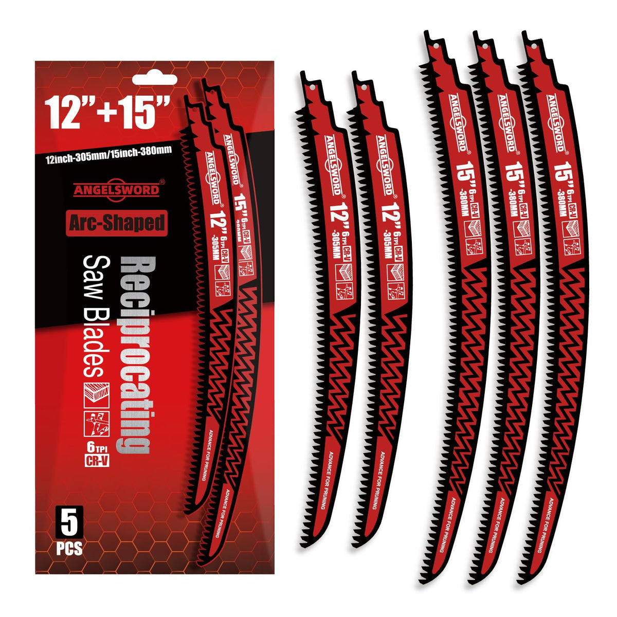 ANGELSWORD 12&15“ Arc Shaped Reciprocating Saw Blades - Image 1