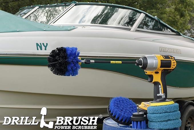 Drillbrush Cleaning Tools - Cordless Drill Accessories - Drill Brush Scrubber Attachments - Pool Cleaner - Home Cleaning Brushes - Kitchen Scrub Brush - Kitchen Cleaner Pads - Stove Brush - Counters