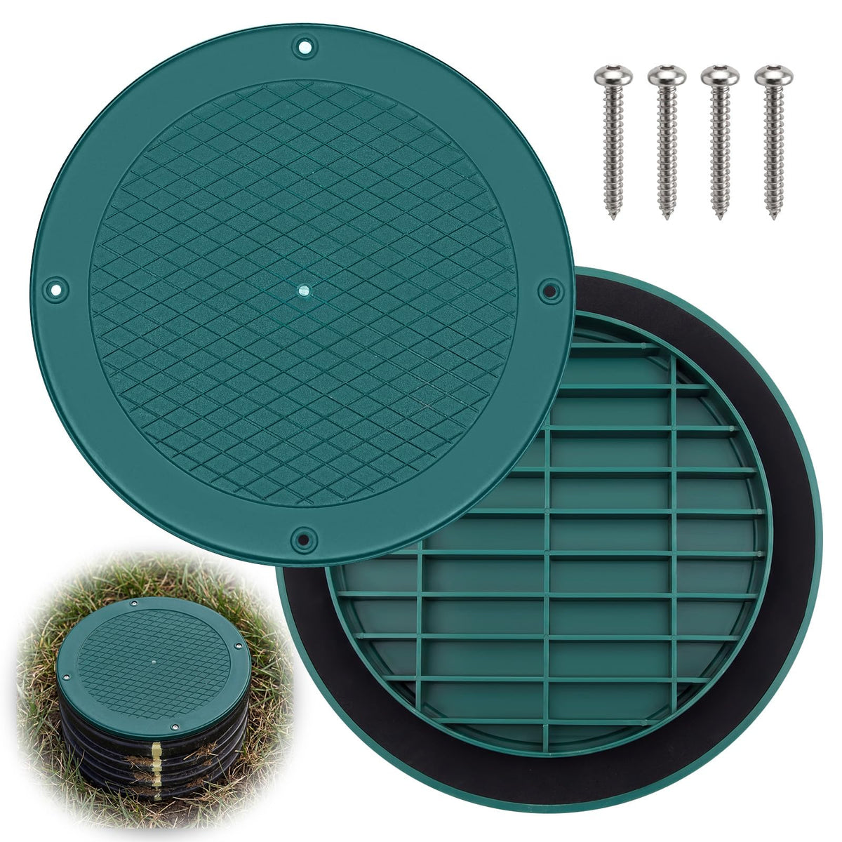 1 Pcs 12'' Heavy Duty Cover Lid for Corrugated Pipe - Image 1