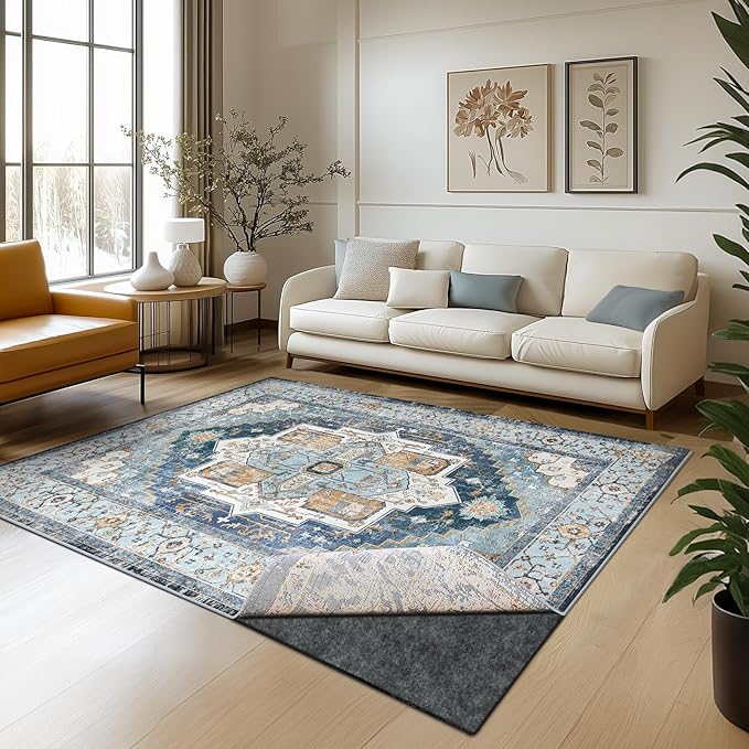 Waterproof Rug Pad, 3x5 ft Area Rug Non-Slip Carpet Pad, 1/4" Thick Non-Slip Rug Pads for All Floors and Finishes, Felt Pad for Hardwood Floors, Keeps Carpets in Place Soft and Safe