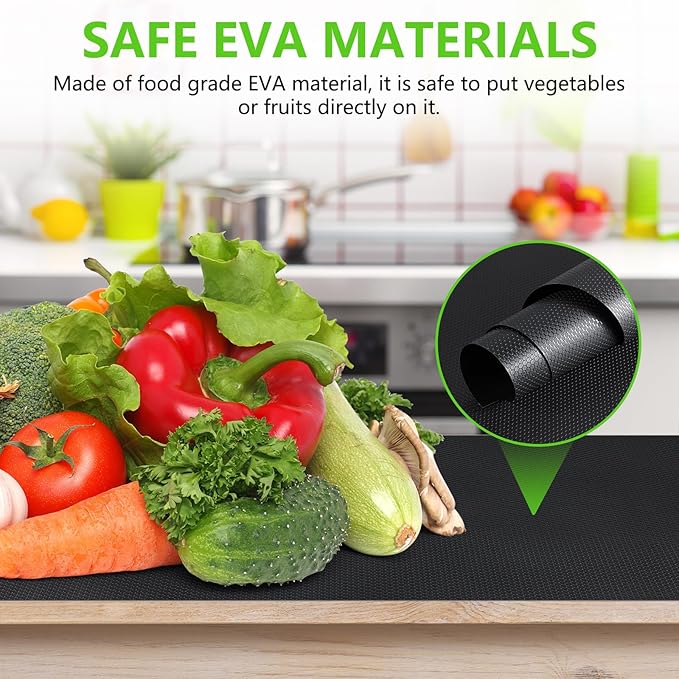 Black Shelf Liners for Kitchen Cabinets Non Adhesive Drawer Liner for Bathroom Waterproof Refrigerator Liners for Shelves Fridge Plastic Mats Cabinet Cupboard Liner 23.6 x 78.7 Inches