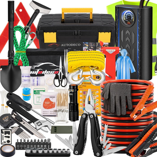 98 PCS Roadside Car Emergency Assistance Kit with Portable - Image 1