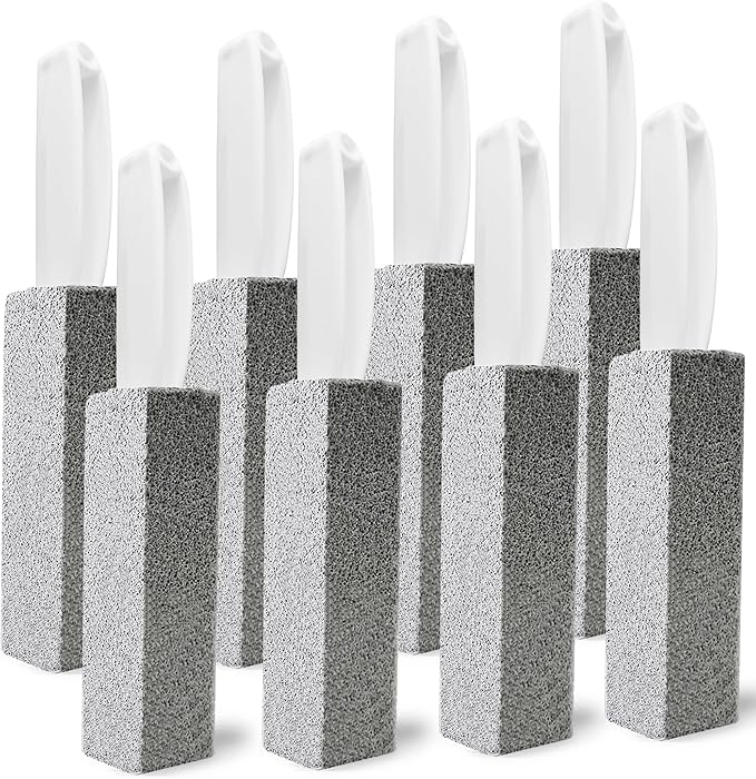 Pumice Stone for Toilet Bowl Cleaning-Removes Hard Water Stains, Limescale, Calcium Buildup, Iron and Rust from Toilet Bowl, Tiles, Pool, Sink, Bathtub, Grill, 8 Pack