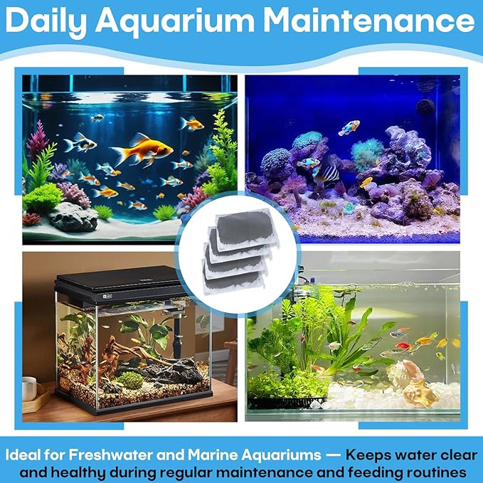 4-Pack Activated Carbon Inserts Replacement for AquaClear 70 Aquarium Filter（155-gram / Bags）,Carbon Media Fit for Fluval AquaClear up to 70 Gallons，Low-Ash Charcoal Fit Fish Tank Filter A1386，White