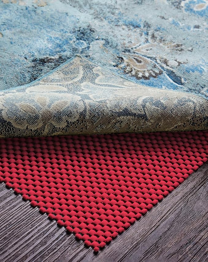 Veken 4x6 Ft Rug Pad Gripper for Hardwood Floors, Non Slip Red Rug Pads for Area Bedroom Rugs, Thick Rug Grippers for Tile Floors, Under Carpet Anti Skid Mat, Keep Your Rugs Safe and in Place