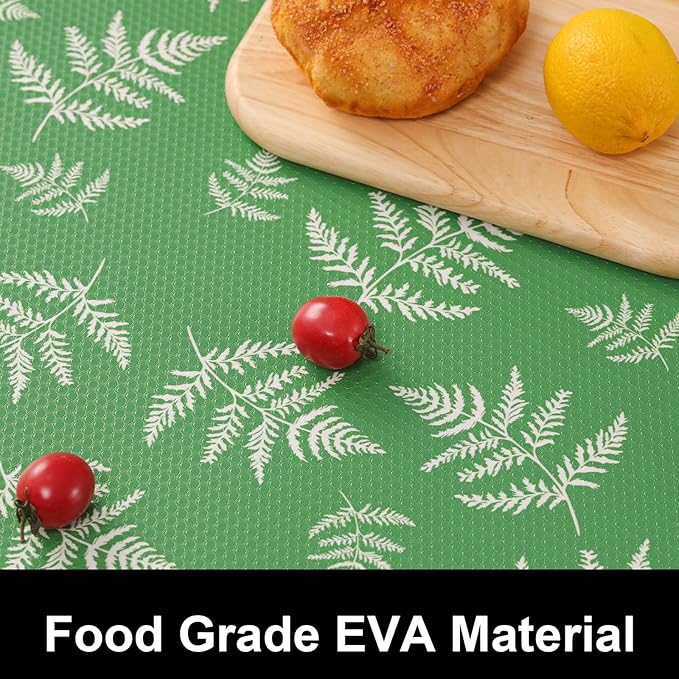 Cooyes Shelf Liner Drawer Liners, Shelf Liners for Kitchen Cabinets, Non-Adhesive Cabinet Liner, EVA Waterproof Non-Slip Refrigerator Liners for Kitchen Drawers（11.8" W x 118" L）