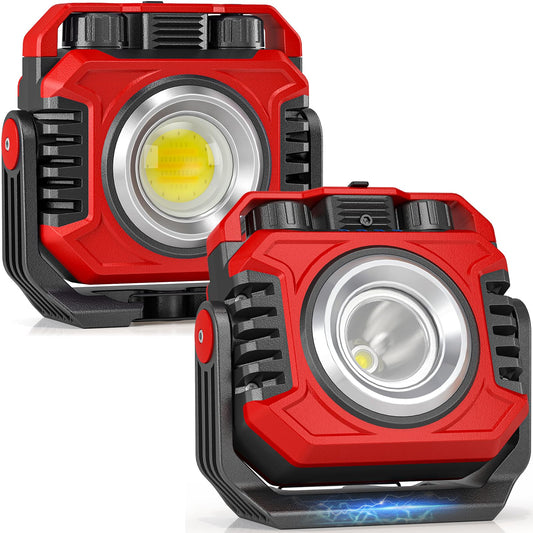 Samyoung 2-Pack 2400LM Magnetic Rechargeable Work Light, Up to 80 - Image 1