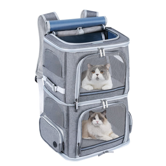 Double Cat Carrier for 2 Cats,Dog Backpack Carrier | Pet Essentials - Image 1
