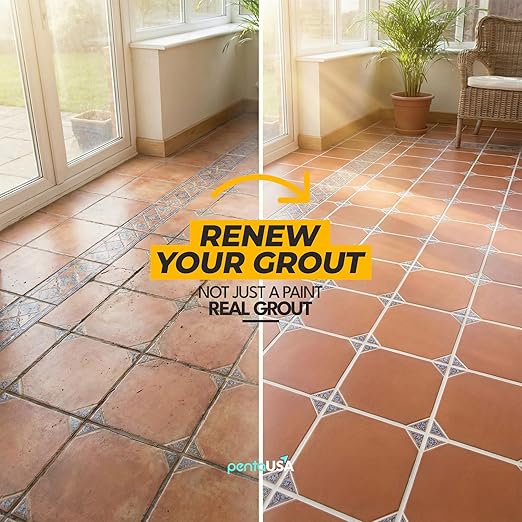 Tile Grout Repair Kit - White - Premixed Acrylic Sanded Grout, Waterproof Formula, Bathroom & Shower Grout Repair, with Plastic Applicator, 13.4 oz / 380 g / 0.84 lb